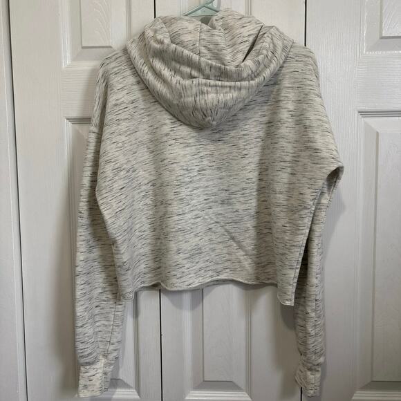 Abercrombie & Fitch Heather Gray Soft Oversized Cropped Hoodie XS - Picture 4 of 6